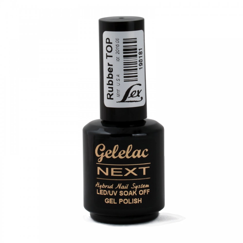 LEX Gelelac NEXT Rubber Top - верхнее покрытие для гель-лака без липкости, 15ml