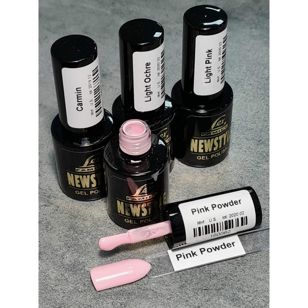 LEX NEW STYLE Pink Powder- гель лак сверхплотной пигментации, 8ml