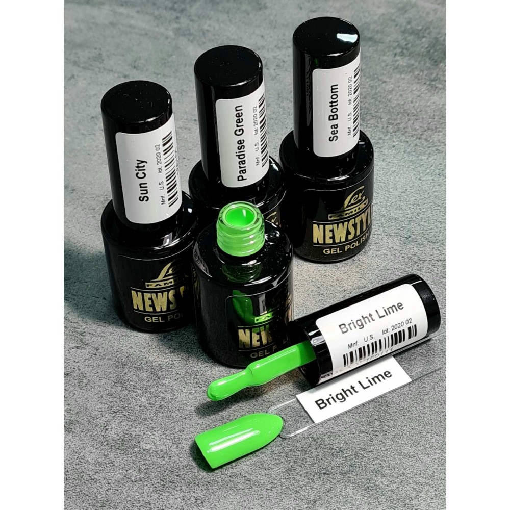 LEX NEW STYLE Bright Lime - гель лак сверхплотной пигментации, 8ml